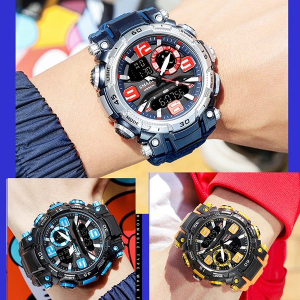 SMAEL Top montres de luxe hommes double affichage montre étanche hommes Sport montre-bracelet hommes militaire armée horloge mâle chronomètre 1921 – Image 4