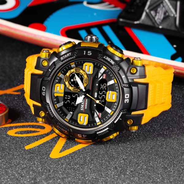 SMAEL Top montres de luxe hommes double affichage montre étanche hommes Sport montre-bracelet hommes militaire armée horloge mâle chronomètre 1921 – Image 2