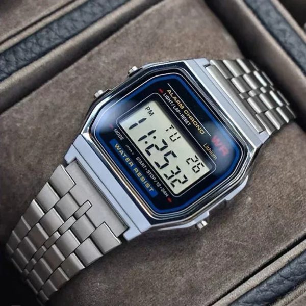 Montre numérique étanche en acier inoxydable pour hommes et femmes, montre militaire de sport, électronique, rétro, luxe, été – Image 6