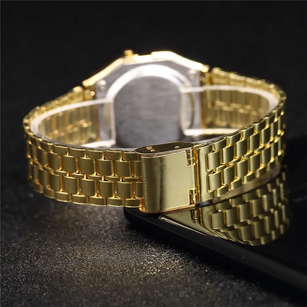 Montre numérique étanche en acier inoxydable pour hommes et femmes, montre militaire de sport, électronique, rétro, luxe, été