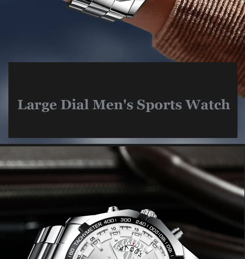 Montre-bracelet de sport à quartz militaire étanche pour hommes, montre de luxe, horloge décontractée, entièrement en acier, marque supérieure, mode, 2024