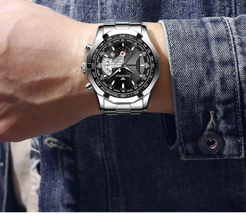 Montre-bracelet de sport à quartz militaire étanche pour hommes, montre de luxe, horloge décontractée, entièrement en acier, marque supérieure, mode, 2024