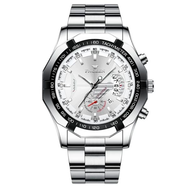Montre-bracelet de sport à quartz militaire étanche pour hommes, montre de luxe, horloge décontractée, entièrement en acier, marque supérieure, mode, 2024 – Image 2