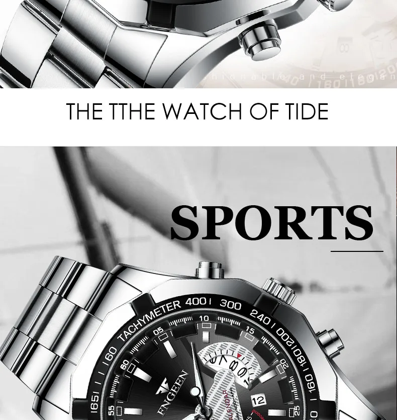 Montre-bracelet de sport à quartz militaire étanche pour hommes, montre de luxe, horloge décontractée, entièrement en acier, marque supérieure, mode, 2024