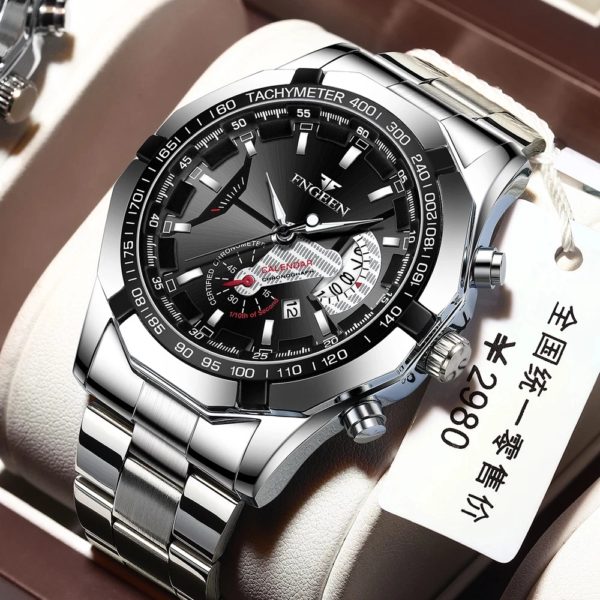 Montre-bracelet de sport à quartz militaire étanche pour hommes, montre de luxe, horloge décontractée, entièrement en acier, marque supérieure, mode, 2024