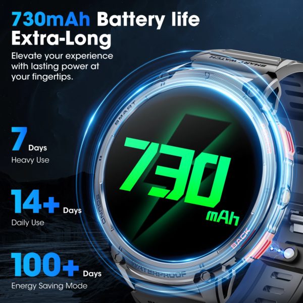 Karchilor-Montres intelligentes pour hommes et femmes, Smartwatch, Bluetooth, Appel, Écran haute définition, Fitness, Sports, Étanche, 2024, 1.85 – Image 4
