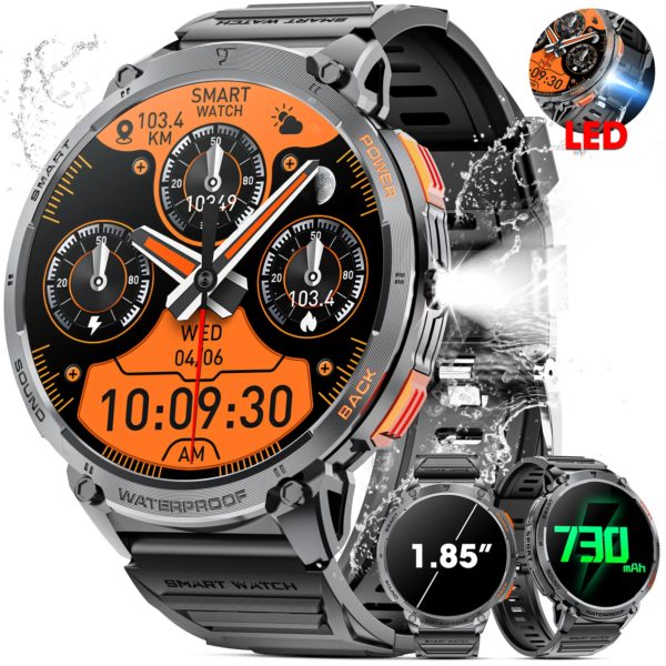 Karchilor-Montres intelligentes pour hommes et femmes, Smartwatch, Bluetooth, Appel, Écran haute définition, Fitness, Sports, Étanche, 2024, 1.85