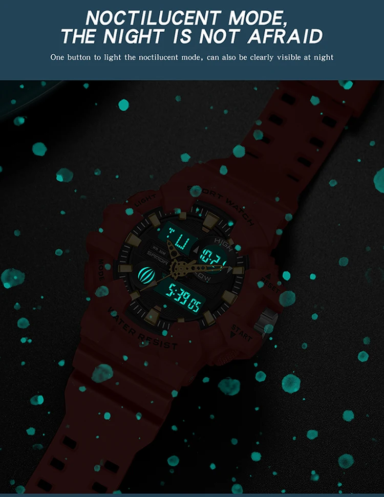 SANDA-Montre à quartz militaire de luxe pour hommes, style G, montre de sport blanche, LED numérique, chronomètre étanche, minuterie, marque supérieure, nouveau, chaud
