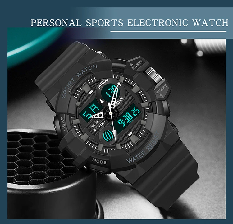 SANDA-Montre à quartz militaire de luxe pour hommes, style G, montre de sport blanche, LED numérique, chronomètre étanche, minuterie, marque supérieure, nouveau, chaud