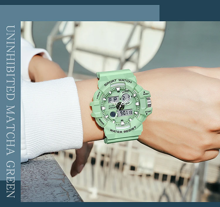 SANDA-Montre à quartz militaire de luxe pour hommes, style G, montre de sport blanche, LED numérique, chronomètre étanche, minuterie, marque supérieure, nouveau, chaud