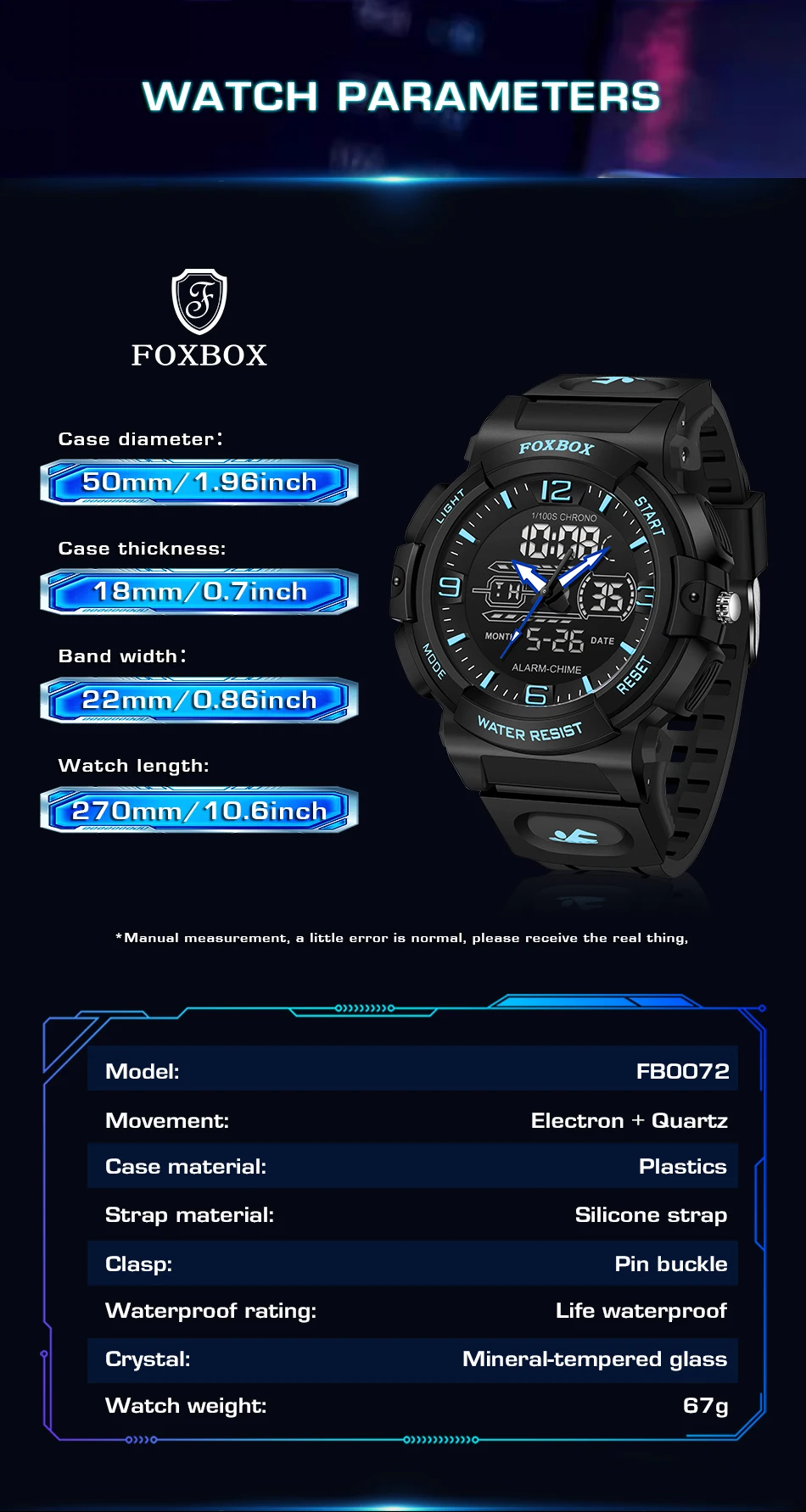 LIGE-Montre-bracelet à quartz étanche pour homme, 50m, horloge, alarme, écran LCD, tourisme, militaire, sport, montres pour homme, nouveau