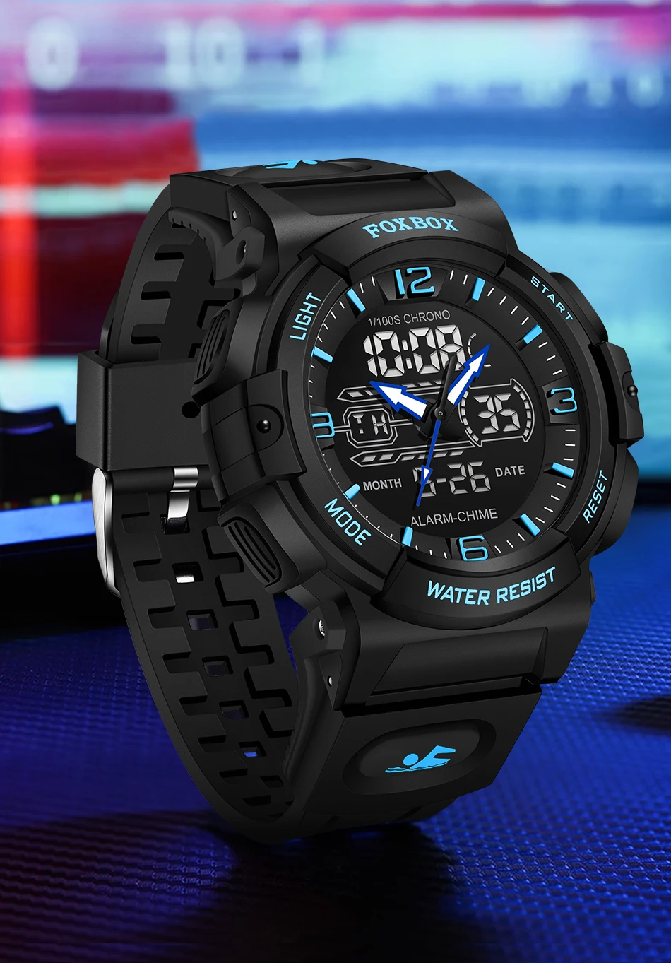 LIGE-Montre-bracelet à quartz étanche pour homme, 50m, horloge, alarme, écran LCD, tourisme, militaire, sport, montres pour homme, nouveau