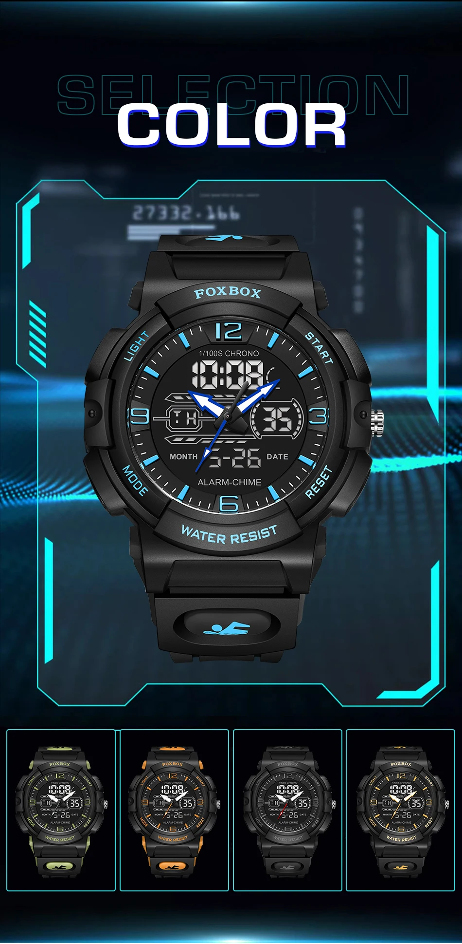 LIGE-Montre-bracelet à quartz étanche pour homme, 50m, horloge, alarme, écran LCD, tourisme, militaire, sport, montres pour homme, nouveau