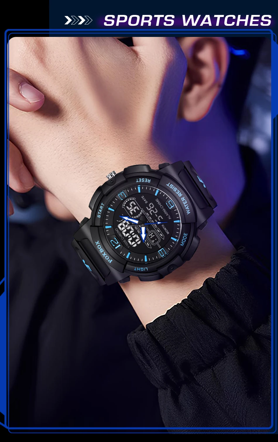 LIGE-Montre-bracelet à quartz étanche pour homme, 50m, horloge, alarme, écran LCD, tourisme, militaire, sport, montres pour homme, nouveau