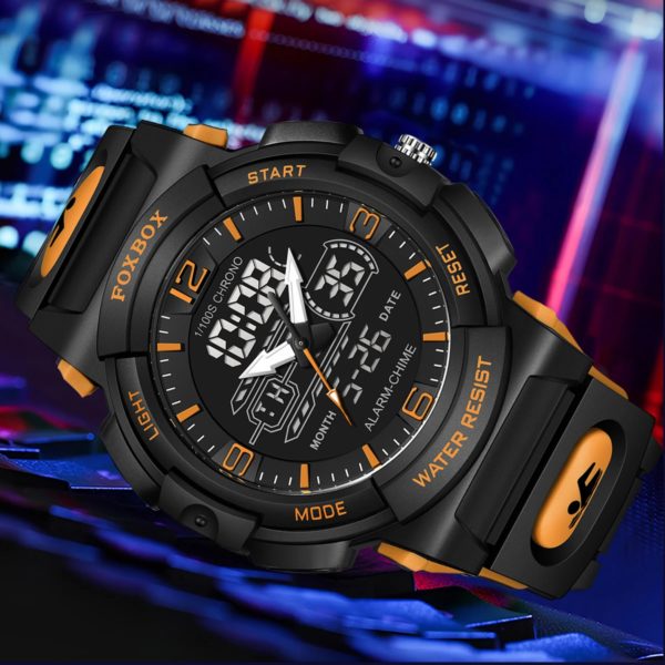 LIGE-Montre-bracelet à quartz étanche pour homme, 50m, horloge, alarme, écran LCD, tourisme, militaire, sport, montres pour homme, nouveau – Image 2