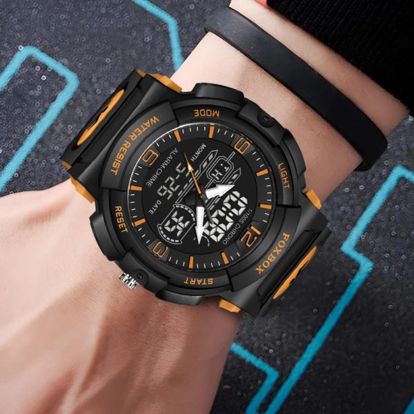 LIGE-Montre-bracelet à quartz étanche pour homme, 50m, horloge, alarme, écran LCD, tourisme, militaire, sport, montres pour homme, nouveau – Image 5