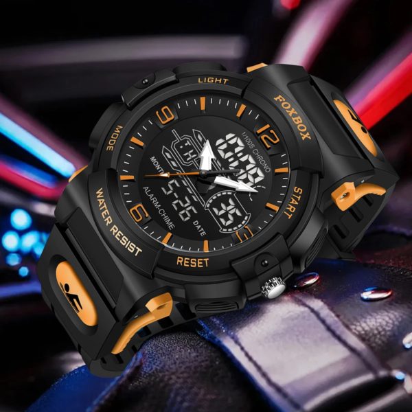 LIGE-Montre-bracelet à quartz étanche pour homme, 50m, horloge, alarme, écran LCD, tourisme, militaire, sport, montres pour homme, nouveau – Image 3