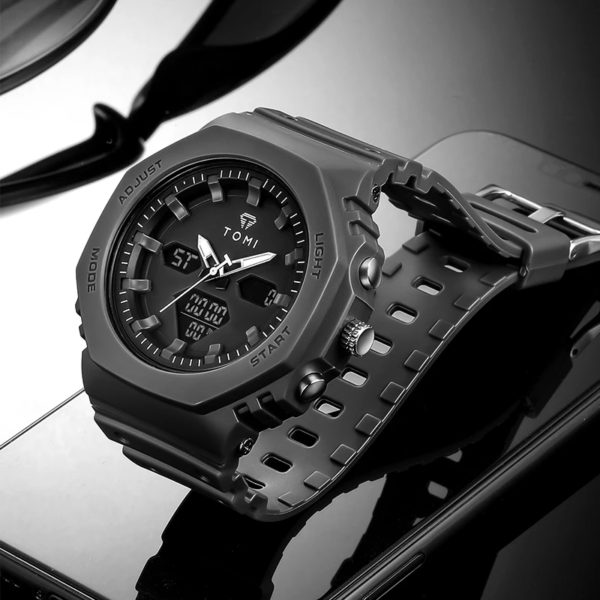 TOMI-Montre numérique pour homme, montre électronique extérieure multifonctionnelle, montre de sport étanche à 30m, montre d'exploration militaire pour étudiant – Image 3
