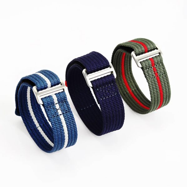 Bracelet de montre rayé pour homme, bracelet de montre souple, Tudor Black Bay UR GNE, 1958 nylon, vert armée, rouge, haute qualité, 22mm – Image 5