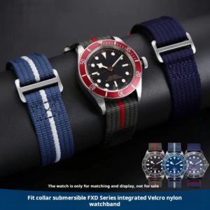Bracelet de montre rayé pour homme, bracelet de montre souple, Tudor Black Bay UR GNE, 1958 nylon, vert armée, rouge, haute qualité, 22mm