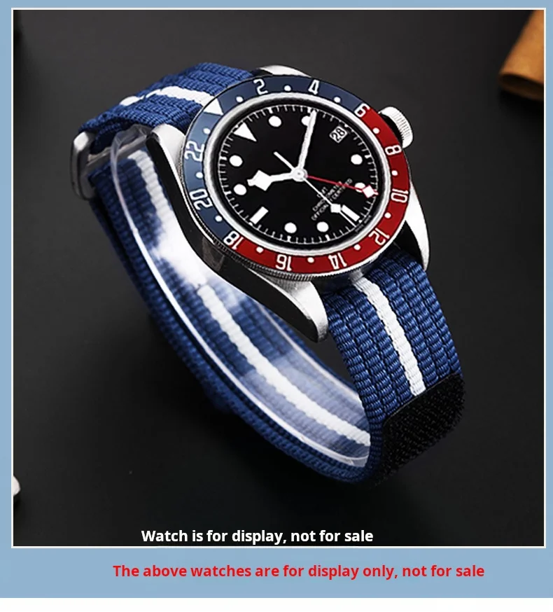 Bracelet de montre rayé pour homme, bracelet de montre souple, Tudor Black Bay UR GNE, 1958 nylon, vert armée, rouge, haute qualité, 22mm