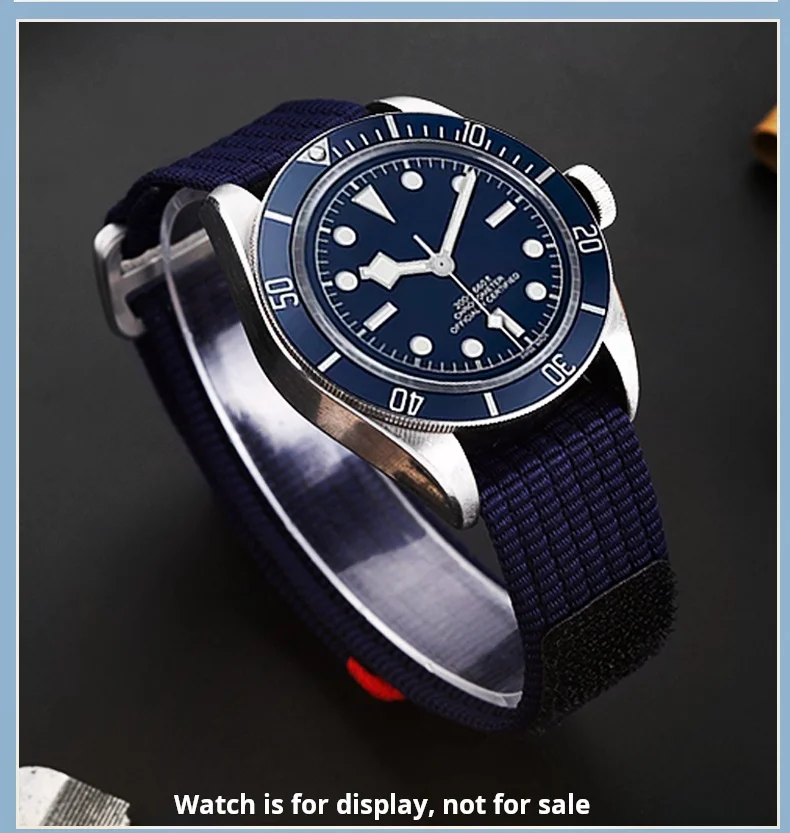 Bracelet de montre rayé pour homme, bracelet de montre souple, Tudor Black Bay UR GNE, 1958 nylon, vert armée, rouge, haute qualité, 22mm