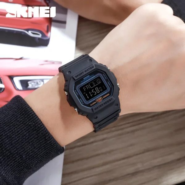 SKMEI-Montre numérique de sport pour homme, montres-bracelets électroniques étanches, affichage LED militaire, horloge Alarm1988, 1628 – Image 3