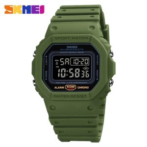SKMEI-Montre numérique de sport pour homme, montres-bracelets électroniques étanches, affichage LED militaire, horloge Alarm1988, 1628