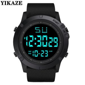 YIKAZE-Montre Numérique de dehors pour Homme, Grand Cadran Multifonctionnel, Étanche, Militaire, Montre-Bracelet Électronique pour Enfant
