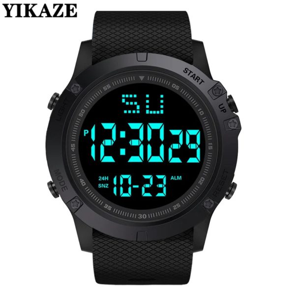 YIKAZE-Montre Numérique de dehors pour Homme, Grand Cadran Multifonctionnel, Étanche, Militaire, Montre-Bracelet Électronique pour Enfant