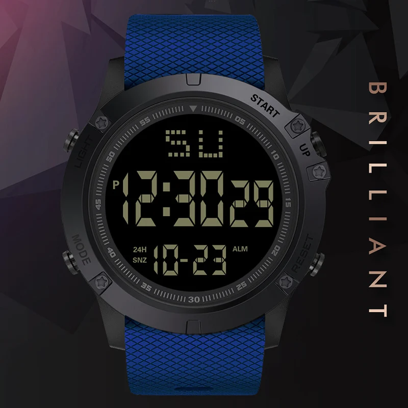 YIKAZE-Montre Numérique de dehors pour Homme, Grand Cadran Multifonctionnel, Étanche, Militaire, Montre-Bracelet Électronique pour Enfant