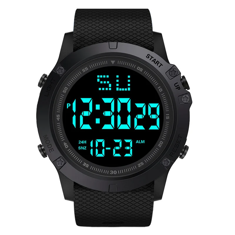 YIKAZE-Montre Numérique de dehors pour Homme, Grand Cadran Multifonctionnel, Étanche, Militaire, Montre-Bracelet Électronique pour Enfant