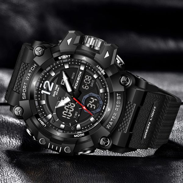 LIGE-Montres de sport étanches à la mode pour hommes, montre-bracelet multifonction, horloge militaire, alarme LED, degré de choc, 50m – Image 3