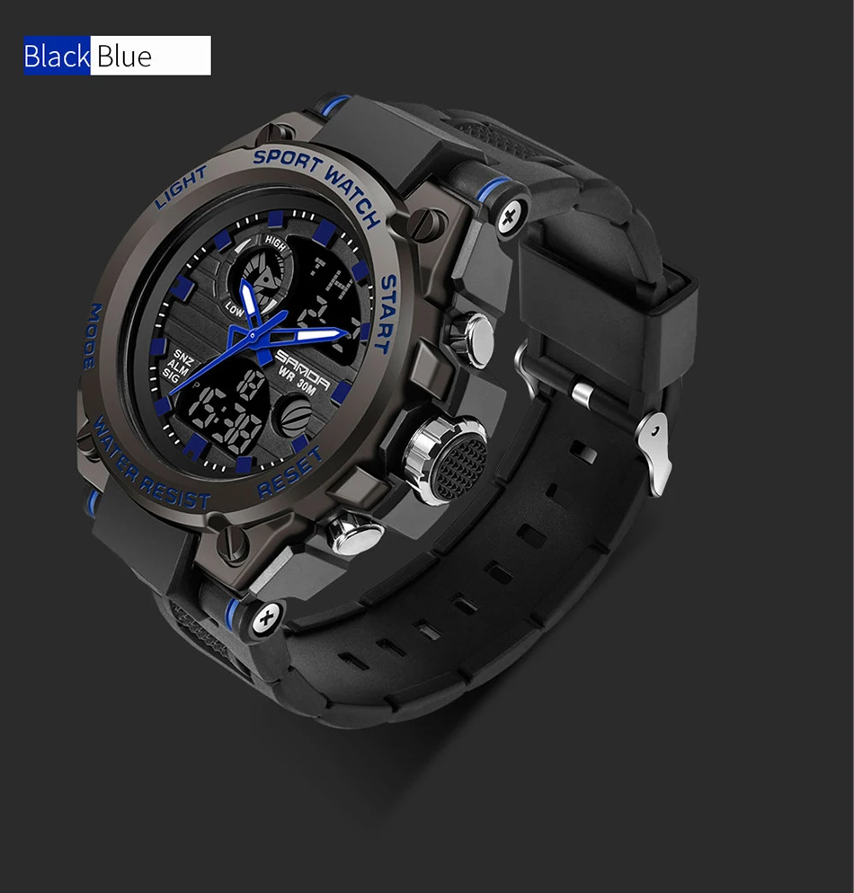 SANDA – montre numérique de sport pour hommes, Style 739G, antichoc, électronique, étanche