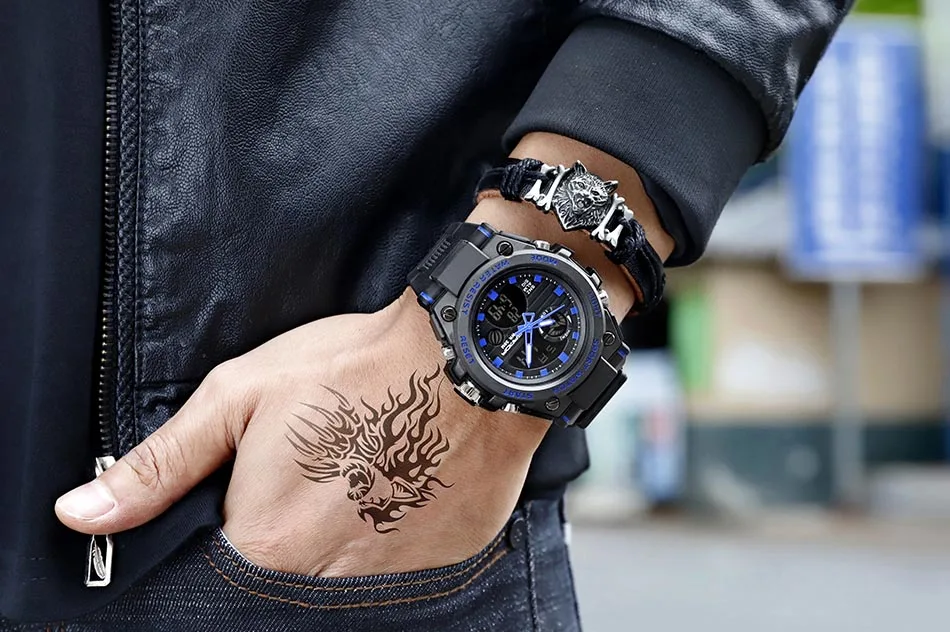 SANDA – montre numérique de sport pour hommes, Style 739G, antichoc, électronique, étanche