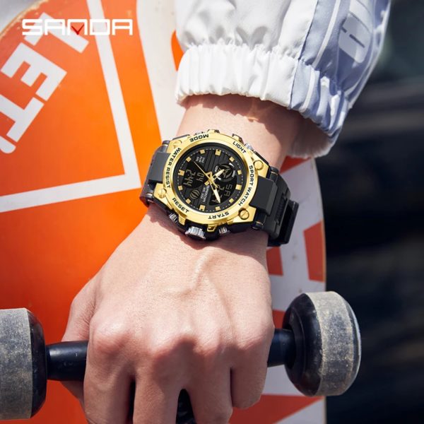 SANDA – montre numérique de sport pour hommes, Style 739G, antichoc, électronique, étanche – Image 6