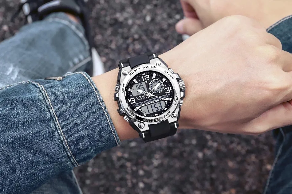 SANDA – montre numérique de sport pour hommes, Style 739G, antichoc, électronique, étanche