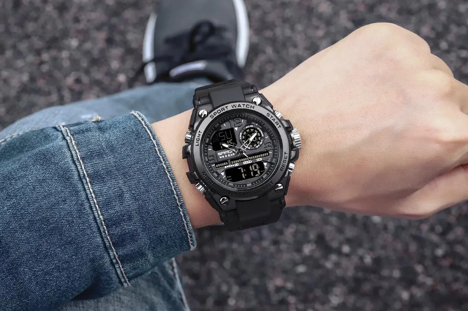 SANDA – montre numérique de sport pour hommes, Style 739G, antichoc, électronique, étanche
