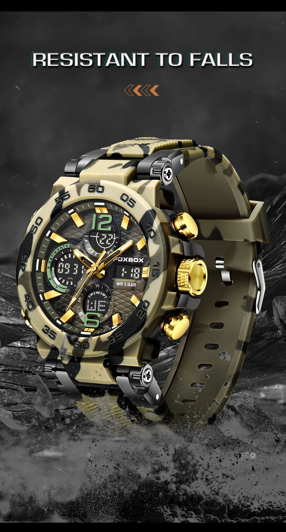 LIGE-Montre de sport électronique numérique pour homme, fonction complète, heure mondiale, LED, lampe de levage automatique de la main, étanche, nouveau