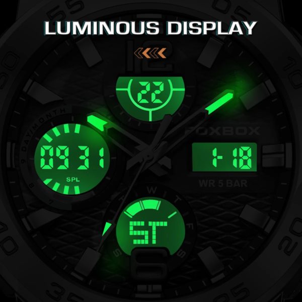 LIGE-Montre de sport électronique numérique pour homme, fonction complète, heure mondiale, LED, lampe de levage automatique de la main, étanche, nouveau – Image 2