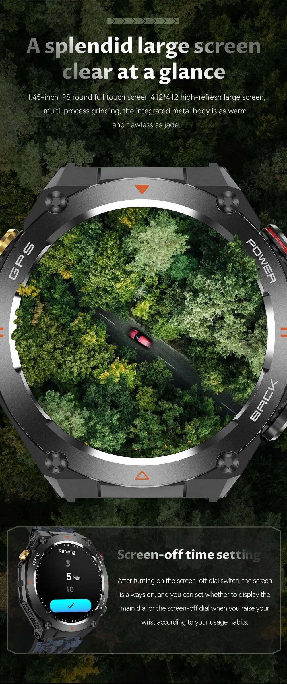 XIAOMI-Montre intelligente GPS, écran Ultra HD de 1.45 pouces, GPS et boussole intégrés, passer/recevoir des appels téléphoniques, bracelets de batterie de 650mAh, nouveau