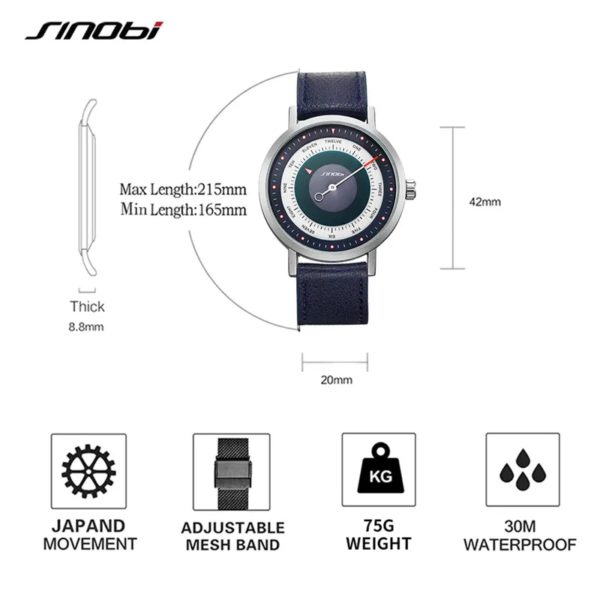 SINOBI-Montres de sport créatives pour hommes, montres-bracelets à quartz étanches, horloge masculine, militaire Shoous, décontracté, mode chaude, livraison directe – Image 5