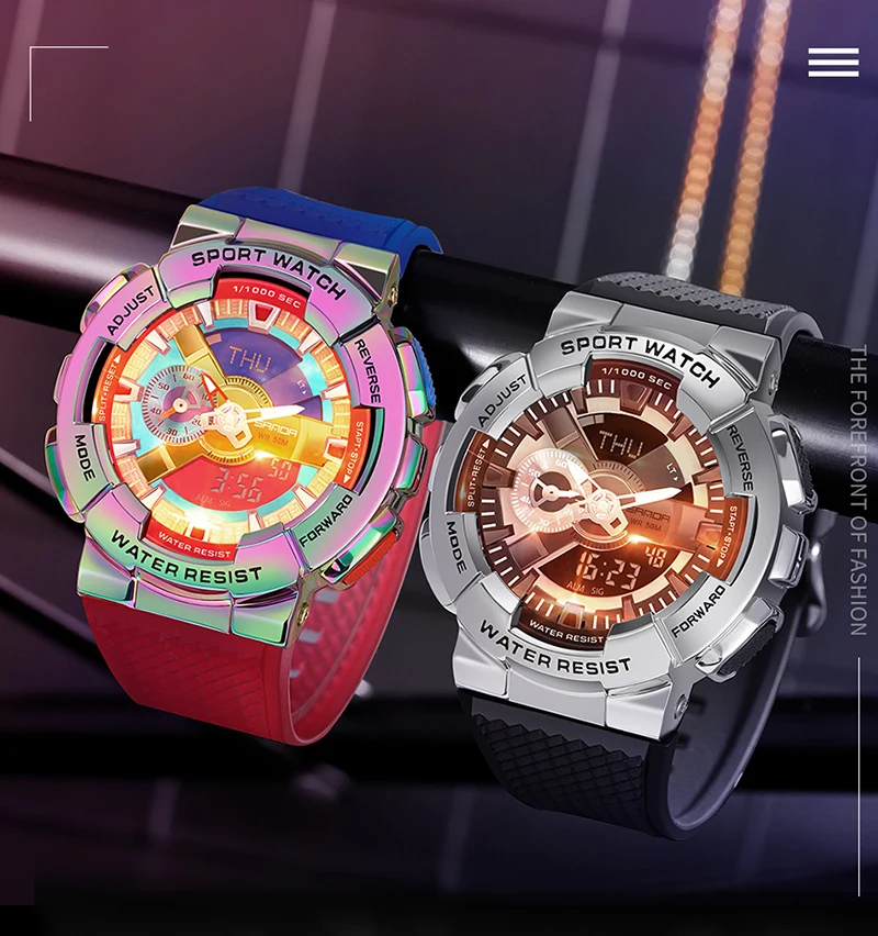 Sanda-Montre-bracelet numérique pour homme, style G, sport, étanche, choc militaire, haut de gamme, document magique, cool, luxe, 9004