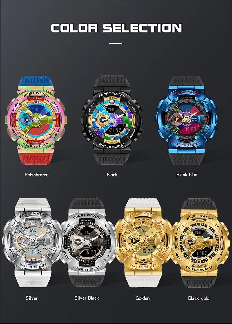 Sanda-Montre-bracelet numérique pour homme, style G, sport, étanche, choc militaire, haut de gamme, document magique, cool, luxe, 9004