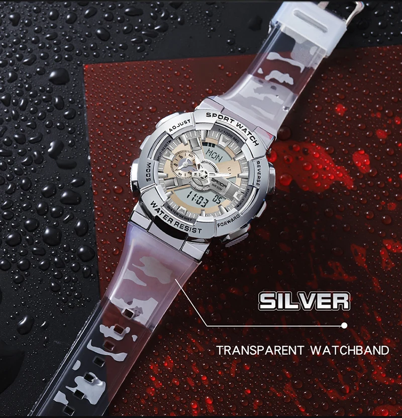 Sanda-Montre-bracelet numérique pour homme, style G, sport, étanche, choc militaire, haut de gamme, document magique, cool, luxe, 9004