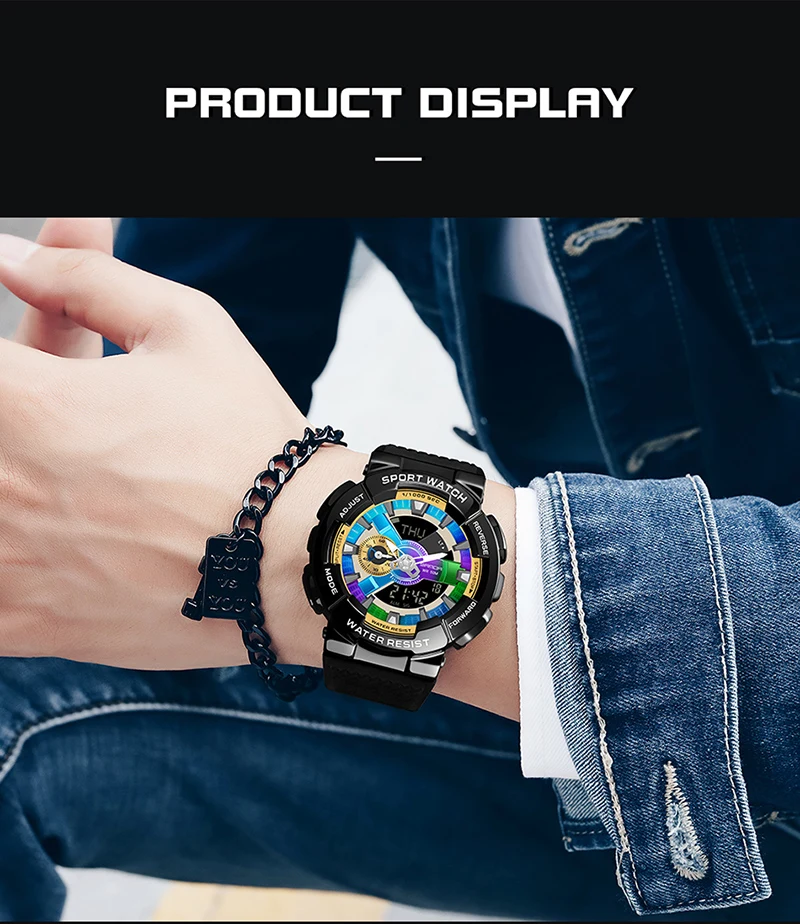 Sanda-Montre-bracelet numérique pour homme, style G, sport, étanche, choc militaire, haut de gamme, document magique, cool, luxe, 9004