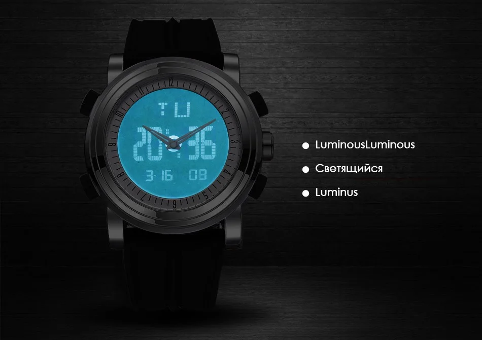 SINOBI-Montre Numérique de dehors pour Homme, Chronographe, Étanche, Noir, Militaire, Genève, Horloge à Quartz