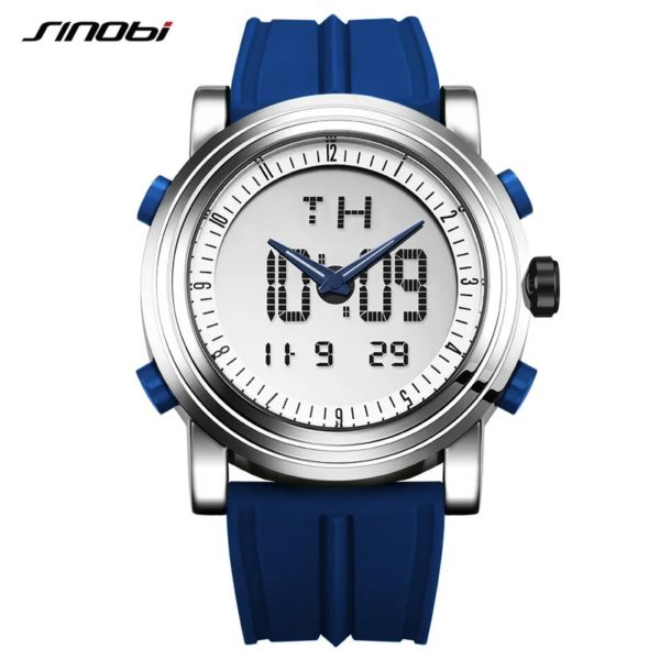 SINOBI-Montre Numérique de dehors pour Homme, Chronographe, Étanche, Noir, Militaire, Genève, Horloge à Quartz