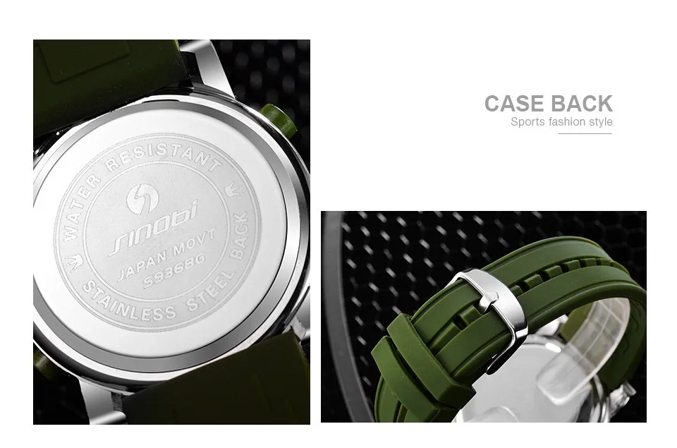 SINOBI-Montre Numérique de dehors pour Homme, Chronographe, Étanche, Noir, Militaire, Genève, Horloge à Quartz