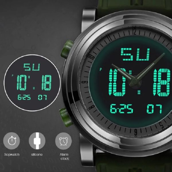 SINOBI-Montre Numérique de dehors pour Homme, Chronographe, Étanche, Noir, Militaire, Genève, Horloge à Quartz – Image 3